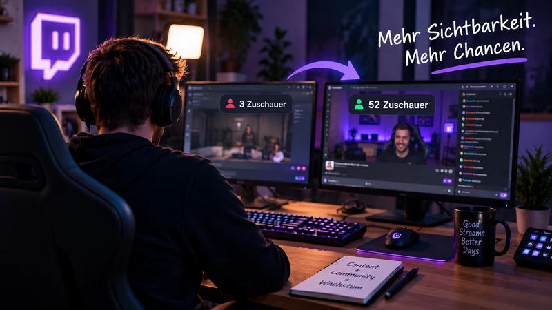 Twitch Stream mit wenigen und vielen Zuschauern im Vergleich