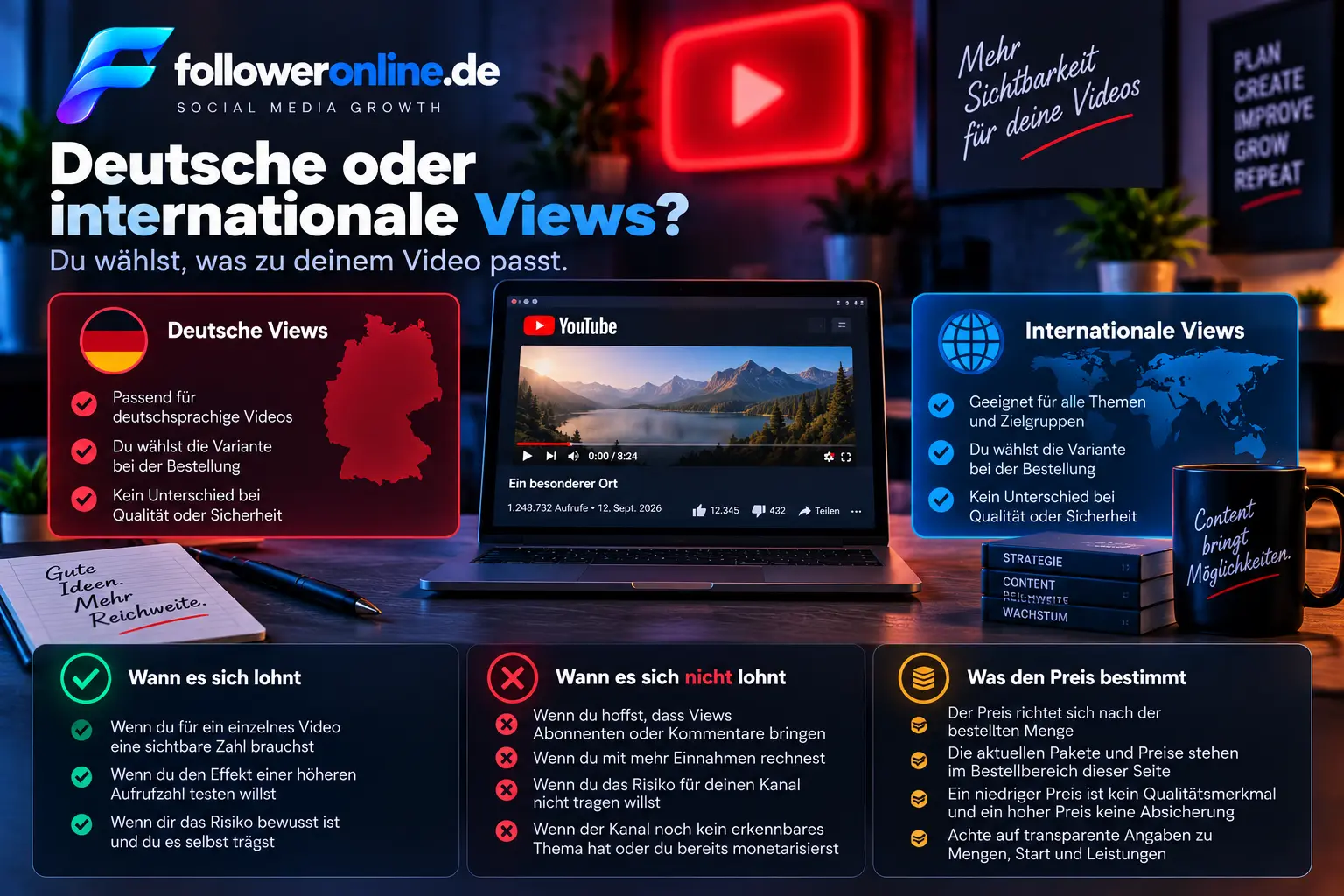 Deutsche oder internationale YouTube Views – Auswahl und Unterschiede